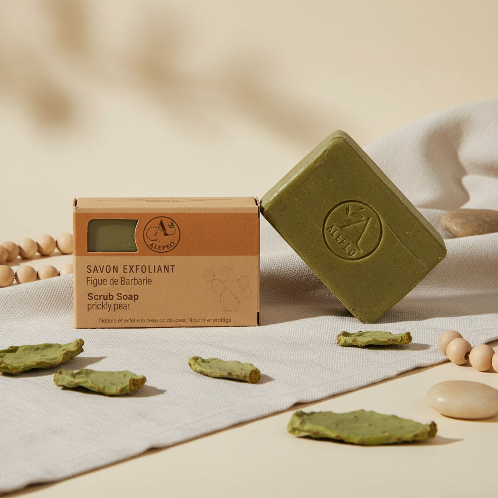 Savon d'Alep à la Figue de Barbarie - Exfoliant Naturel 100g,Savon d'Alep à la Figue de Barbarie - Exfoliant Naturel 100g  - 2