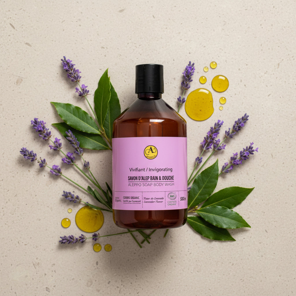 Savon d'Alep bain & douche Fleur de Lavande,