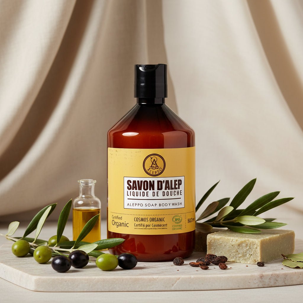 Savon d'Alep Liquide sans allergènes BIO,