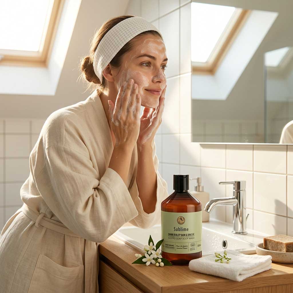Savon d'Alep bain & douche Fleur de Jasmin