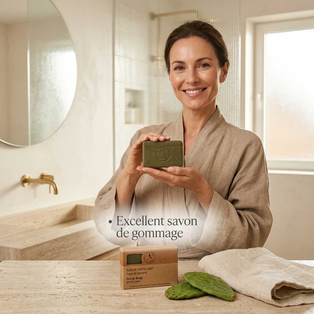 Savon Exfoliant Naturel aux Noyaux de Dattes - Douceur & Éclat